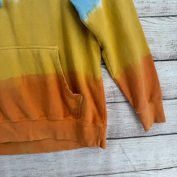 Khalid Free Spirit Ombre Tie Dye Hoodie Sweatshirt Adult XL Blue Orange Yellow - Picture 5 of 8